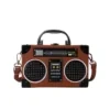 Retro Radio-Shaped PU Mini Shoulder Bag Brown color SKU reference