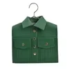 Shirt-Collar PU Novelty Bag with Metal Strap Options Forest green color SKU reference
