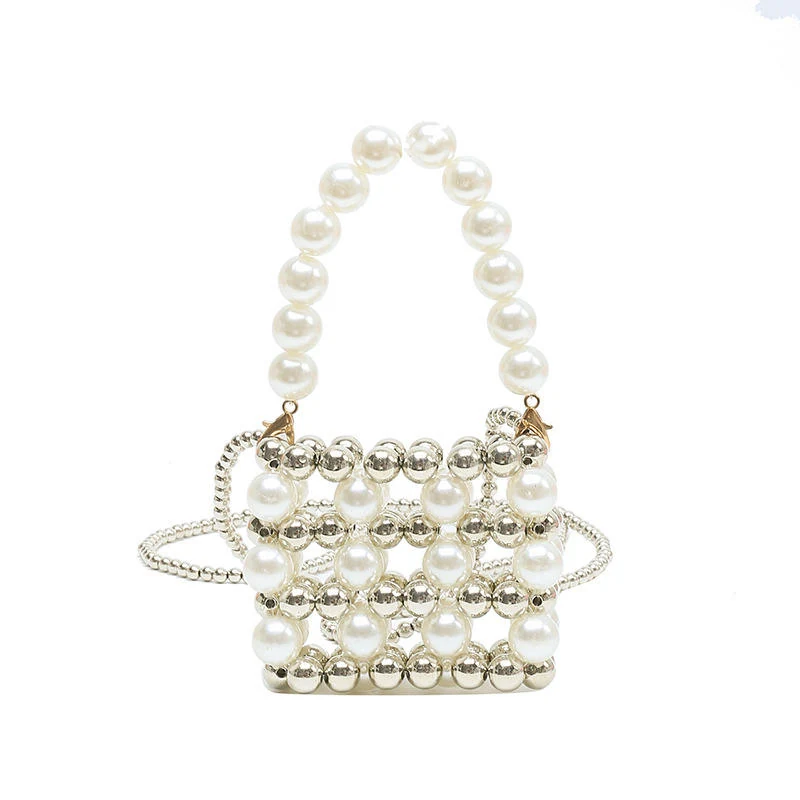 Pearl-Handle Mini Evening Handbag Beige color SKU reference