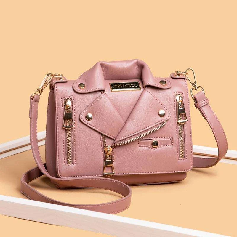 PU Envelope Mini Shoulder Bag with Removable Strap Pink color SKU reference