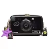 Camera-Shaped PU Mini Crossbody Bag with Detachable Strap Black color SKU reference