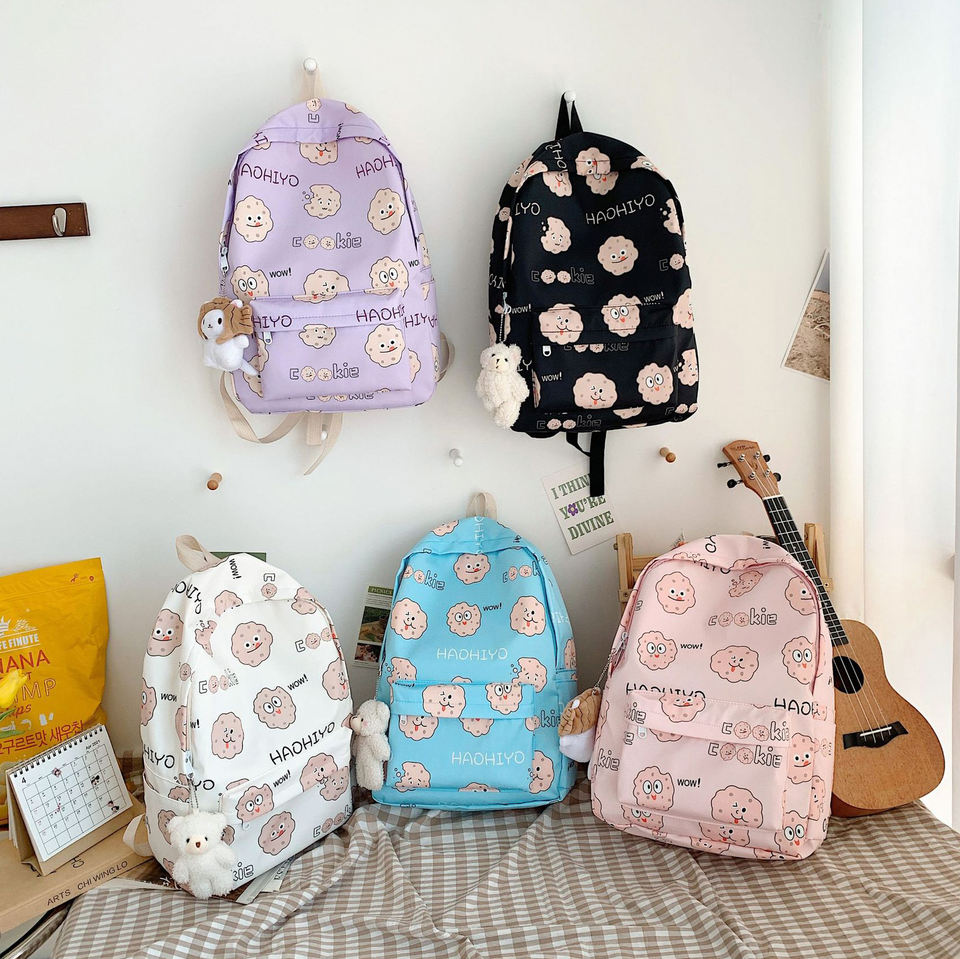 Color-Block School Backpack with Hidden Front Pocket product reference image