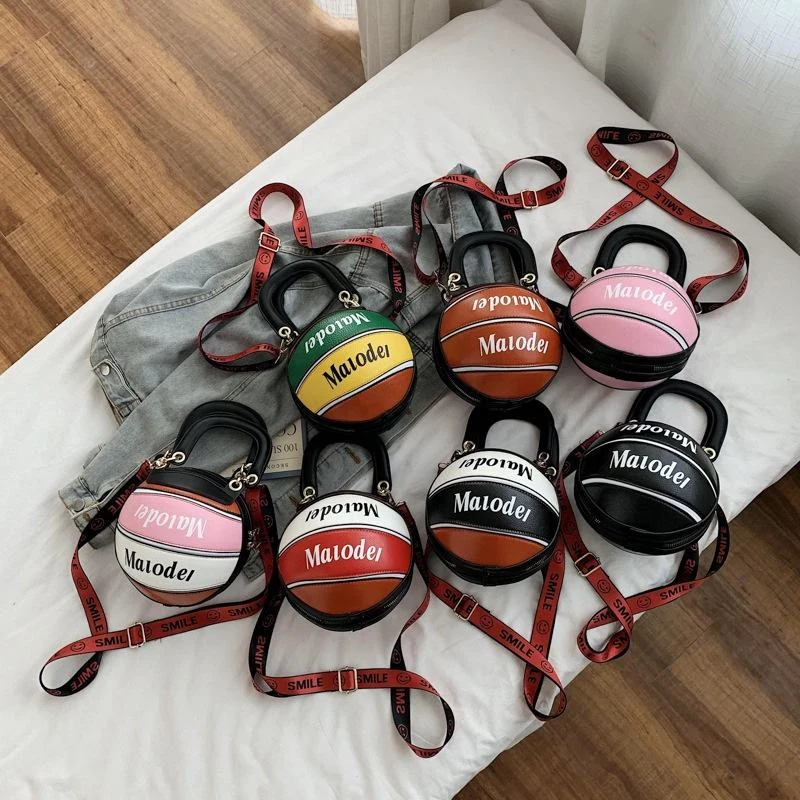 Round-Body PU Mini Crossbody Bag with Letter Detail product reference image