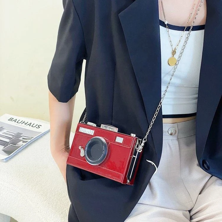 Camera-Inspired Metal-Frame Evening Crossbody Bag product reference image