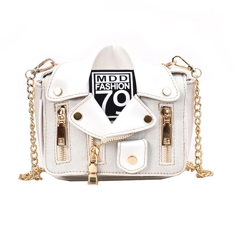Rivet-Trimmed Square Jacket-Style Mini Crossbody Bag White color SKU reference