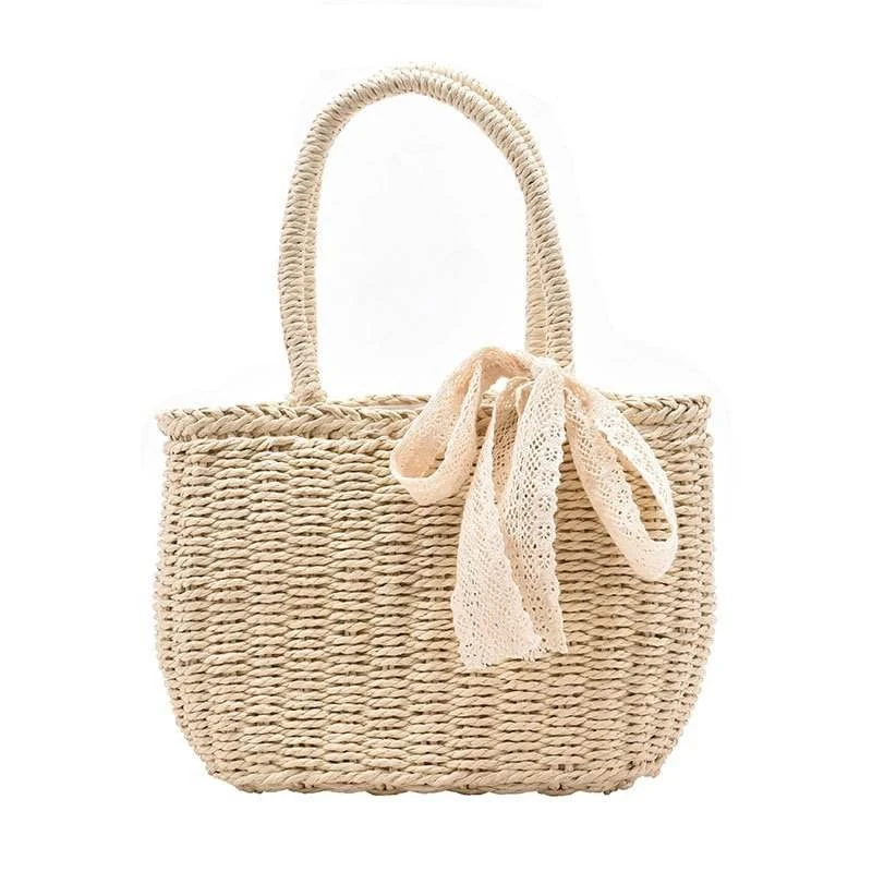 Woven Straw Everyday & Beach Tote Beige color SKU reference