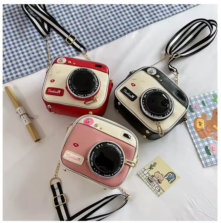 Camera-Shaped PU Mini Handbag with Side Pocket product reference image