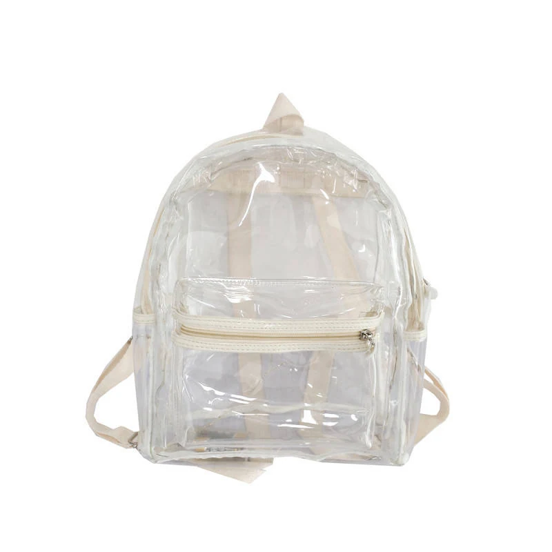 Transparent PVC LED Backpack with Adjustable Strap White color SKU reference