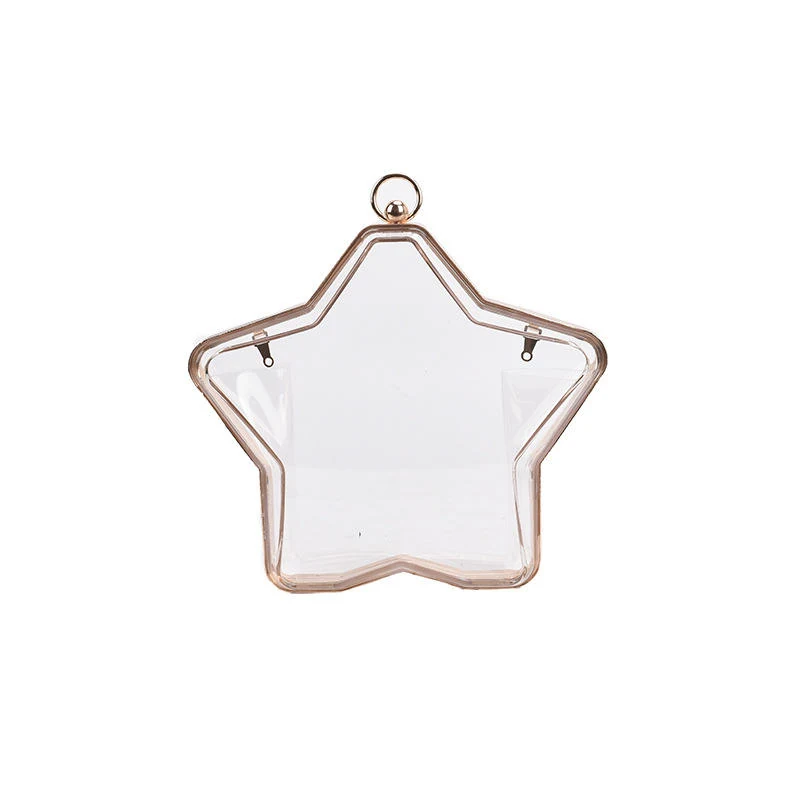 Transparent Star PVC Clutch with Pearl Chain Transparent color SKU reference