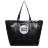 Letter-Print PU Shoulder Tote with Anti-Theft Pocket Black color SKU reference