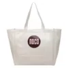 Letter-Print PU Shoulder Tote with Anti-Theft Pocket White color SKU reference