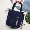 Cotton Tote with Large Front Cover Pocket Deep blue color SKU reference