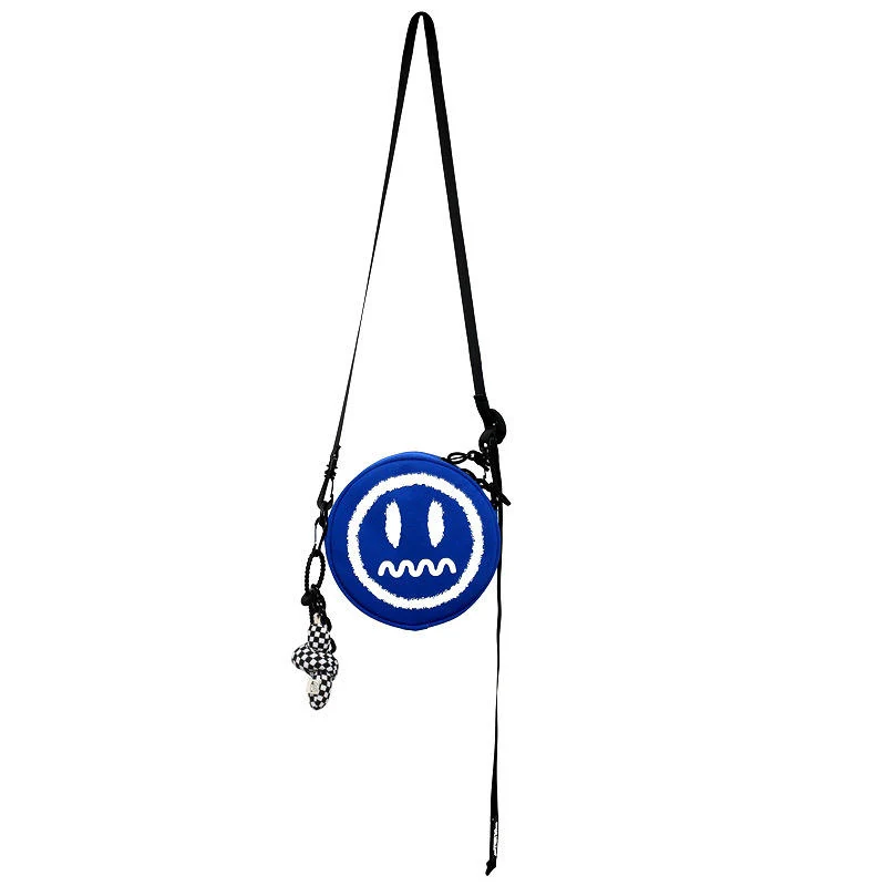 Smiley Face Round Mini Crossbody Bag Blue color SKU reference