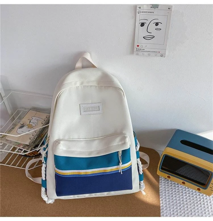 Color-Block School Backpack with 14-Inch Fit Reference White 1 color SKU reference