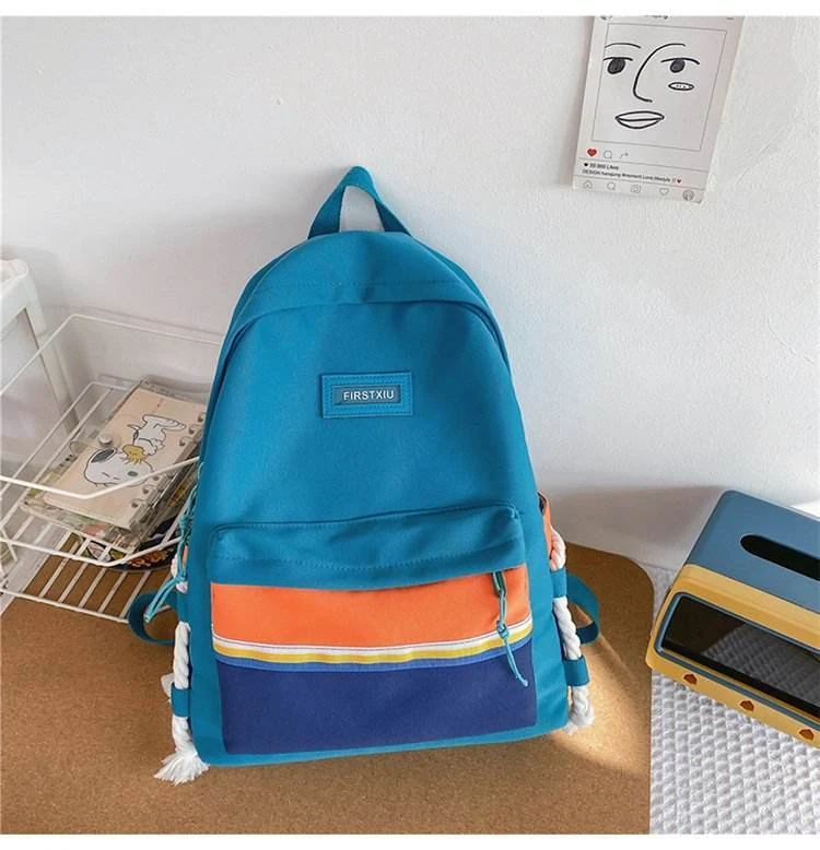 Color-Block School Backpack with 14-Inch Fit Reference Sky Blue color SKU reference