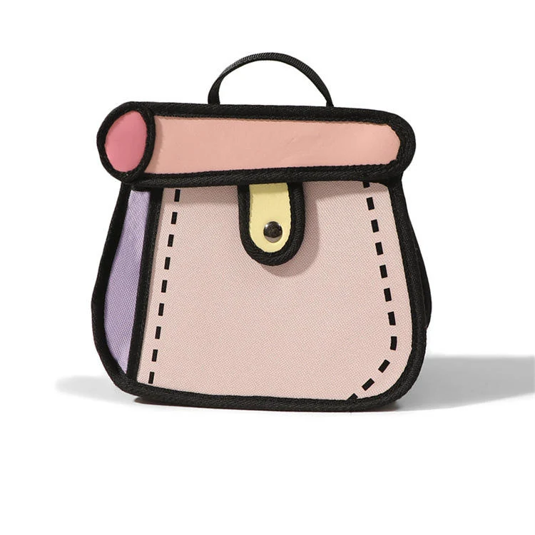 Canvas Crossbody Bag with Contrast Color and Flower Detail Purple color SKU reference
