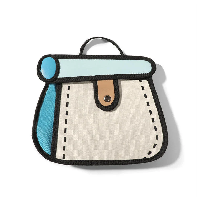 Canvas Crossbody Bag with Contrast Color and Flower Detail Blue color SKU reference