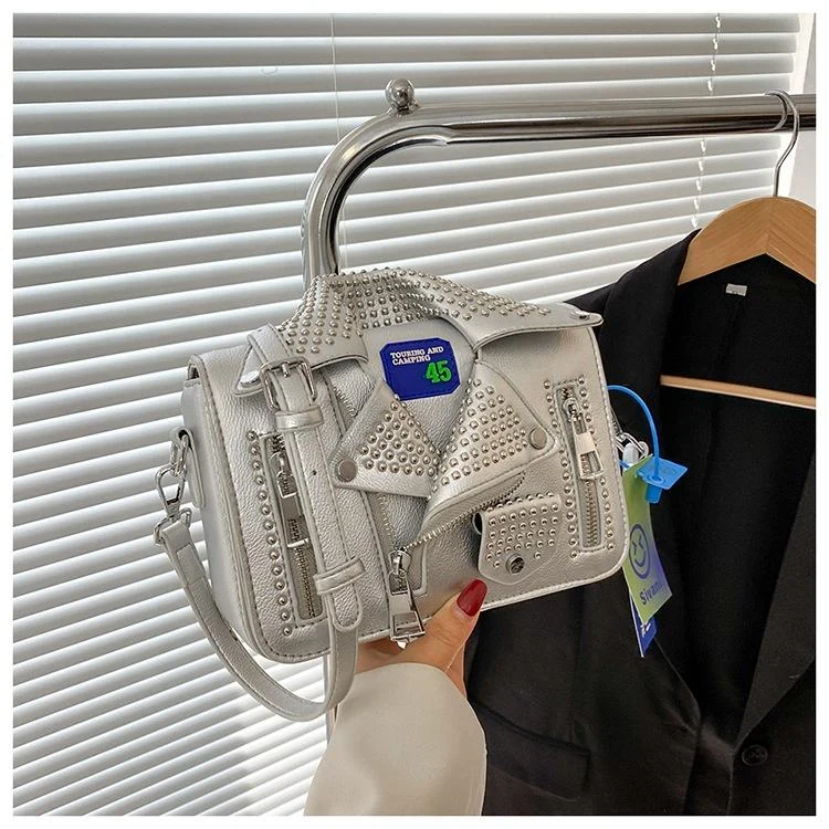 Jacket-Shaped PU Crossbody Bag with Magnetic Buckle product reference image