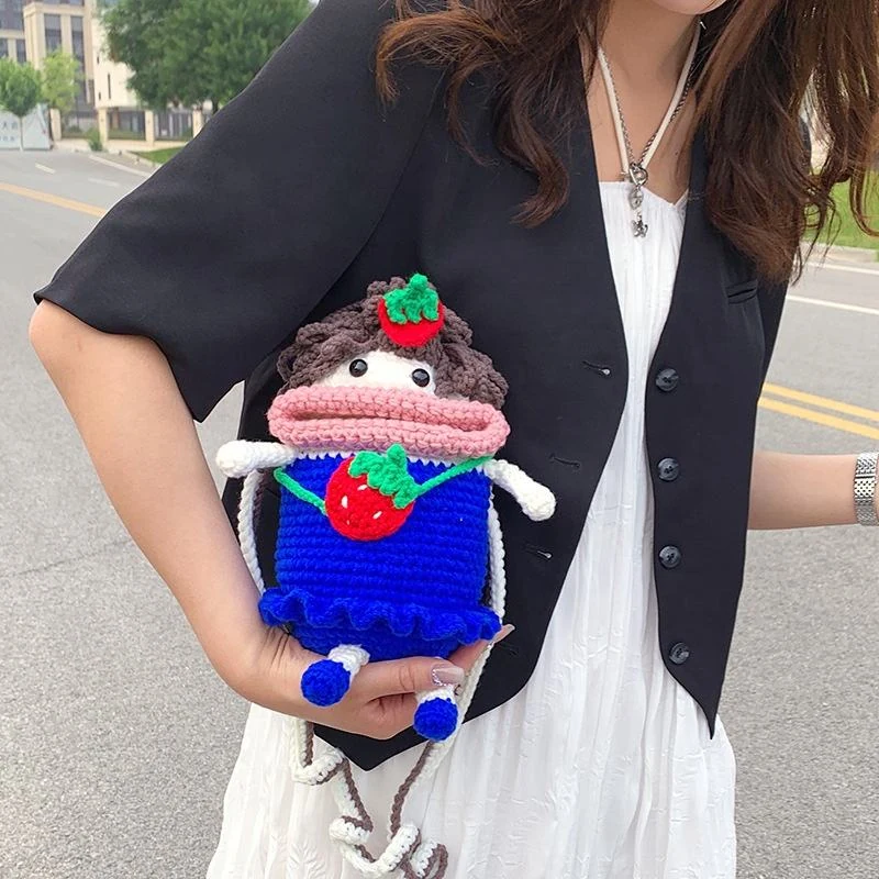 Cartoon Doll-Style Crossbody Purse with Color Options product reference image