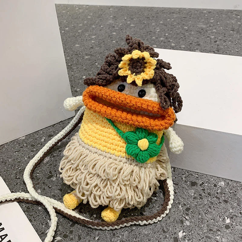 Cartoon Doll-Style Crossbody Purse with Color Options Khaki color SKU reference
