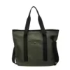 Nylon Shoulder Tote with Multi-Point Closure Green color SKU reference