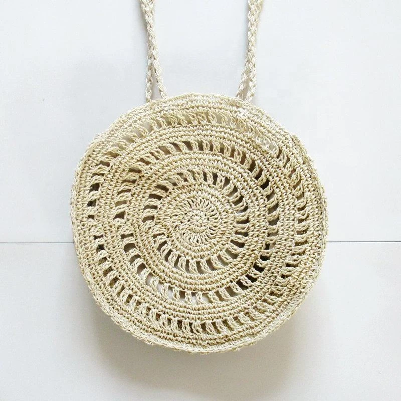 Round Woven Straw Beach Shoulder Tote product reference image