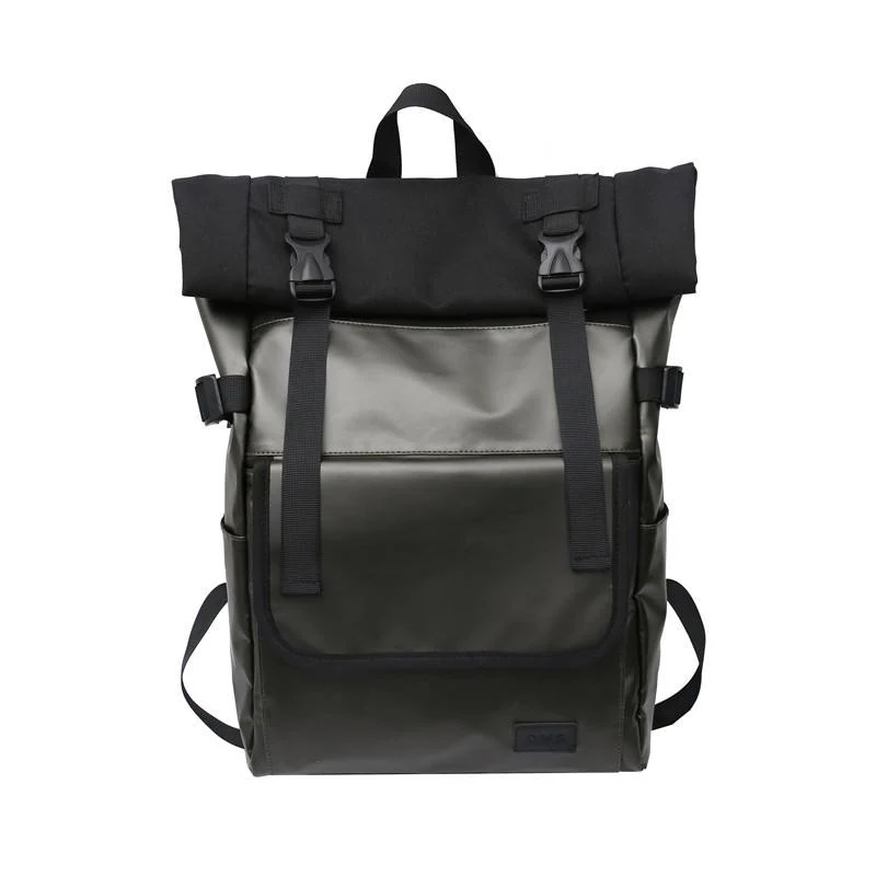 Nylon Travel Backpack with Side Pocket and Adjustable Buckle Dark Gray color SKU reference