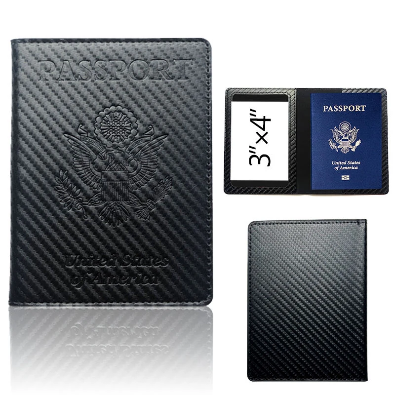 PU Passport Cover & Money-Clip Card Holder with 13 Color References Textured black color SKU reference