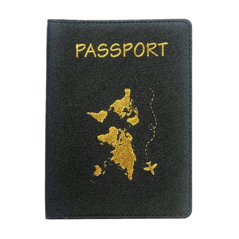 PU Passport Cover, Card Holder and Luggage Tag Collection Black Card Holder color SKU reference