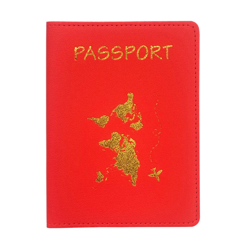 PU Passport Cover, Card Holder and Luggage Tag Collection Red Card Holder color SKU reference