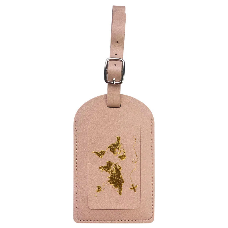 PU Passport Cover, Card Holder and Luggage Tag Collection Pink Luggage Tag color SKU reference