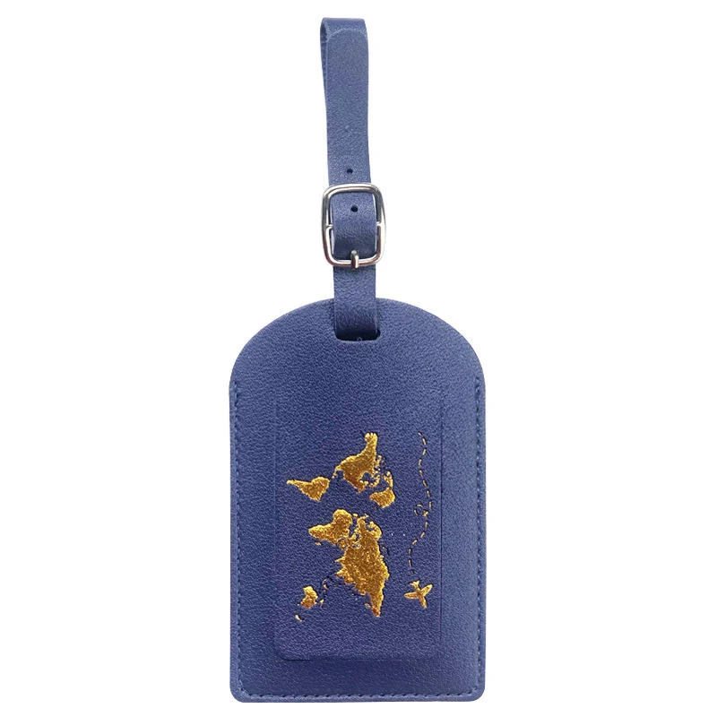 PU Passport Cover, Card Holder and Luggage Tag Collection Dark Blue Luggage Tag color SKU reference