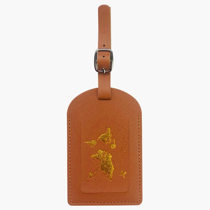 PU Passport Cover, Card Holder and Luggage Tag Collection Brown Luggage Tag color SKU reference