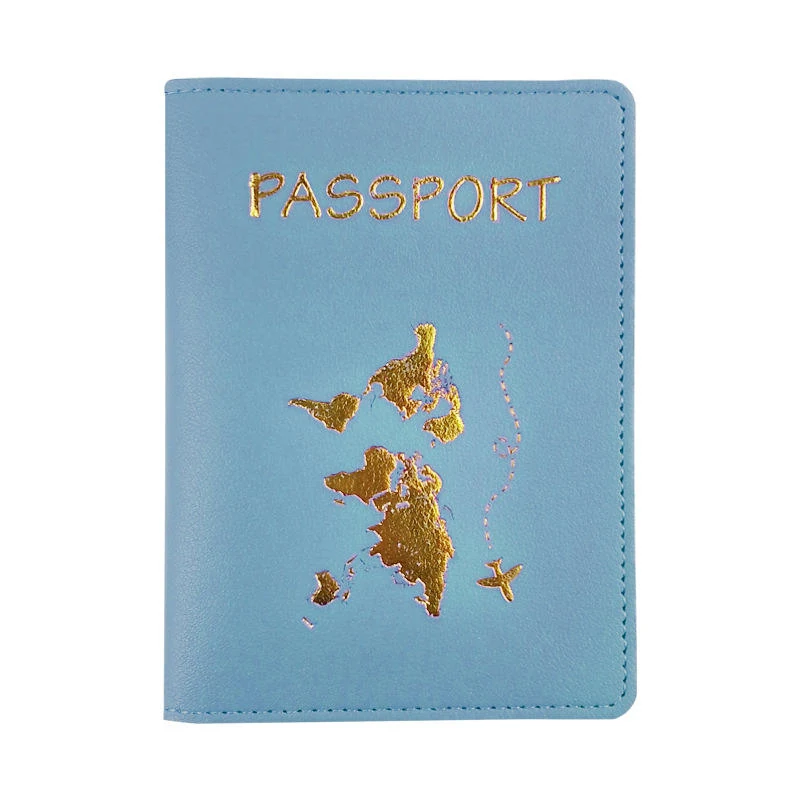 PU Passport Cover, Card Holder and Luggage Tag Collection Sky Blue Card Holder color SKU reference