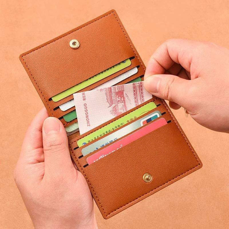 Slim Embossed PU Leather ID and Card Wallet in 8 Colors product reference image