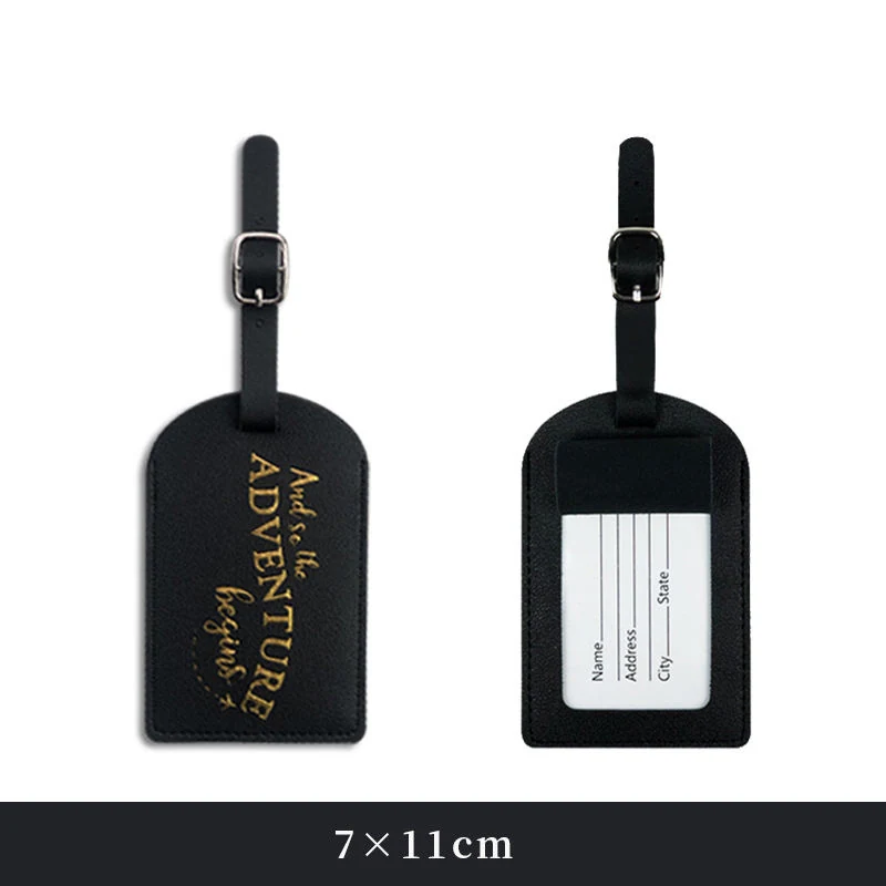 PU Leather Passport Case & Luggage Tag Set Black Luggage Tag color SKU reference