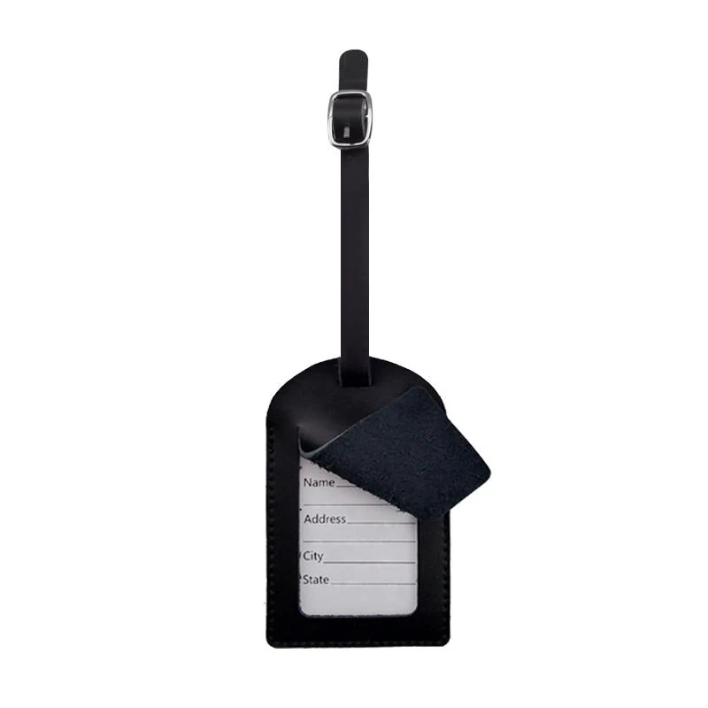 Genuine Leather Passport Holder & Luggage Tag Set Black Luggage Tag color SKU reference