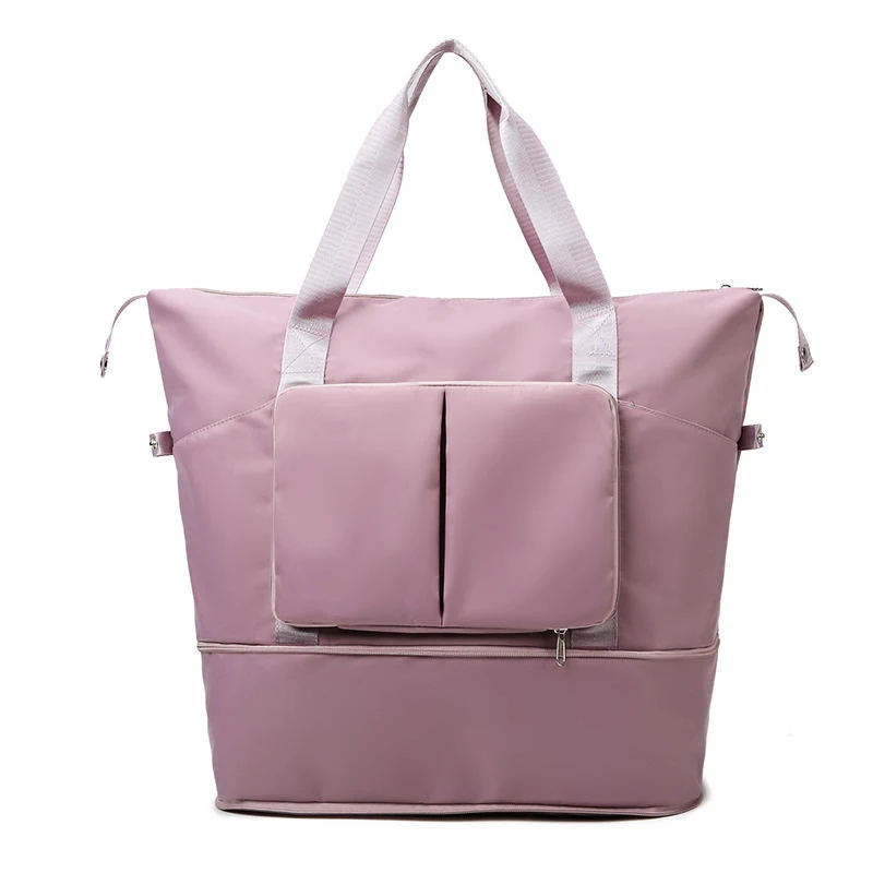 Foldable Water-Resistant Gym & Travel Duffel with Wet-Dry Storage Pink color SKU reference