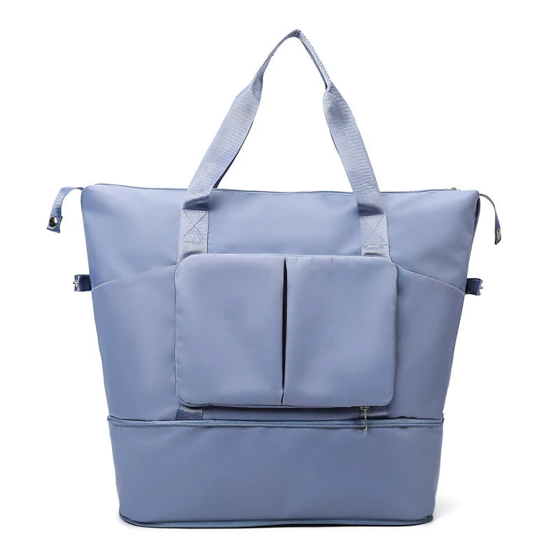 Foldable Water-Resistant Gym & Travel Duffel with Wet-Dry Storage Blue color SKU reference