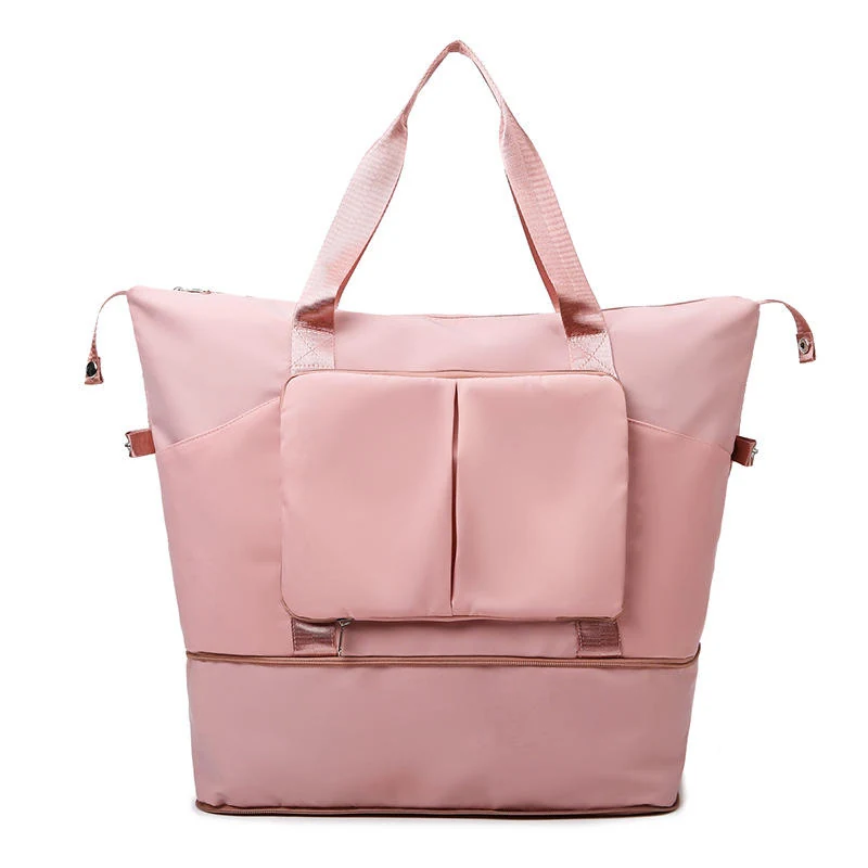 Foldable Water-Resistant Gym & Travel Duffel with Wet-Dry Storage Blush color SKU reference