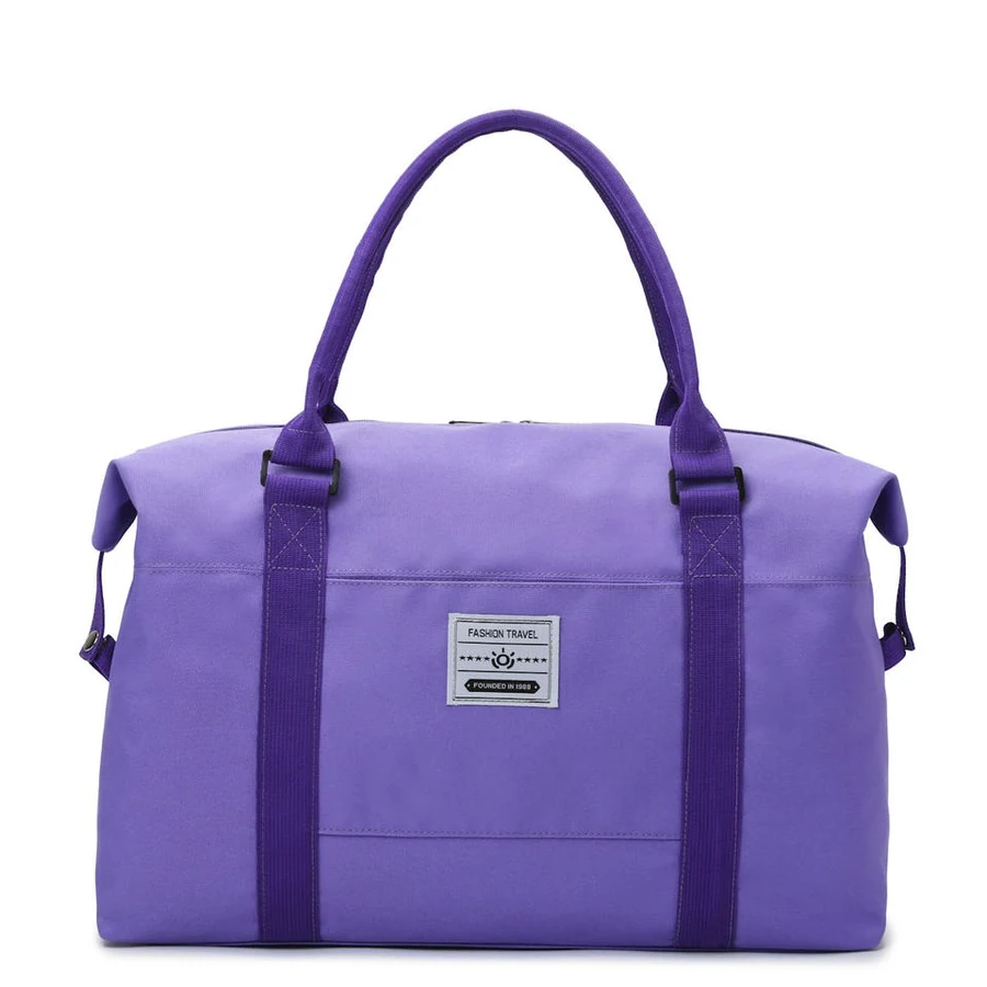 Nylon Gym Weekender with Front Pocket & Trolley Sleeve Purple color SKU reference