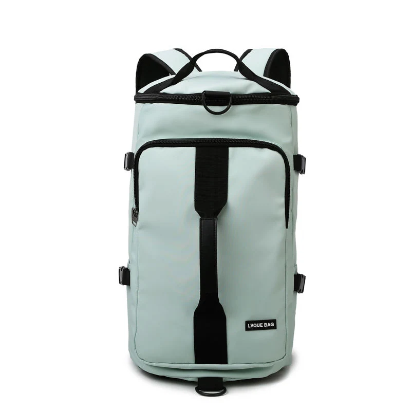 Cylindrical Weekender Travel Bag with Laptop Compartment Green color SKU reference
