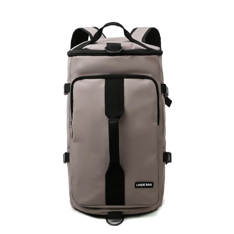 Cylindrical Weekender Travel Bag with Laptop Compartment Gray color SKU reference