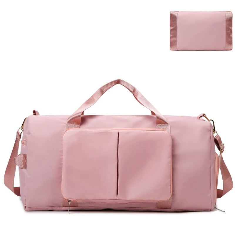 Expandable Waterproof Weekender with Shoe Compartment Pink color SKU reference