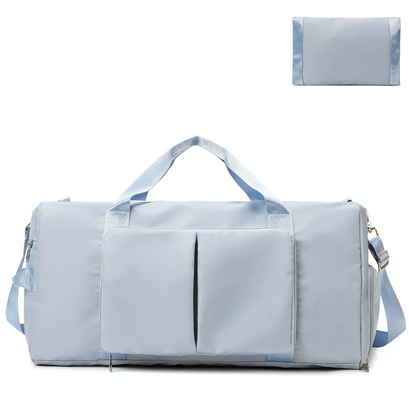Expandable Waterproof Weekender with Shoe Compartment Sky Blue color SKU reference