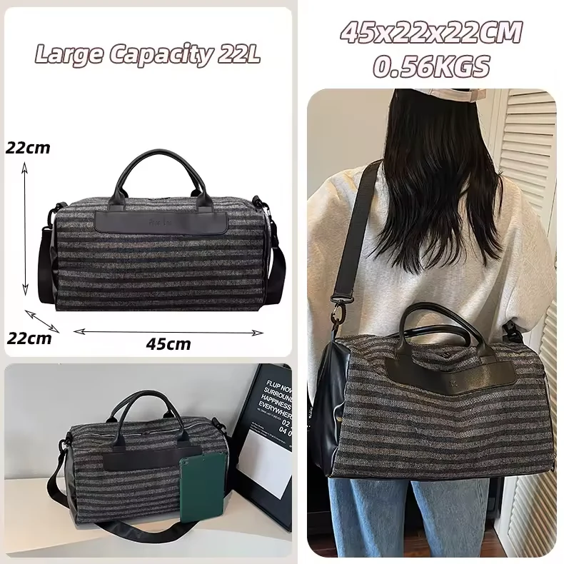 Canvas Travel Organizer Bag with Shoe Compartment product reference image