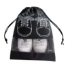 Nonwoven Shoe Storage Bags with Clear Viewing Panel Black color SKU reference