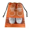 Nonwoven Shoe Storage Bags with Clear Viewing Panel Orange color SKU reference