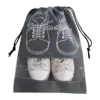 Nonwoven Shoe Storage Bags with Clear Viewing Panel Gray color SKU reference