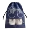 Nonwoven Shoe Storage Bags with Clear Viewing Panel Navy color SKU reference